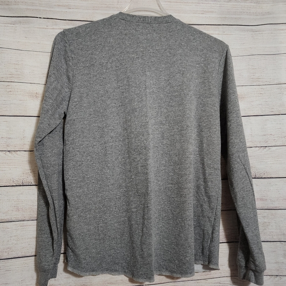 Marine Layer Henley Shirt Gray Rayon Poly Cotton M - Picture 8 of 10